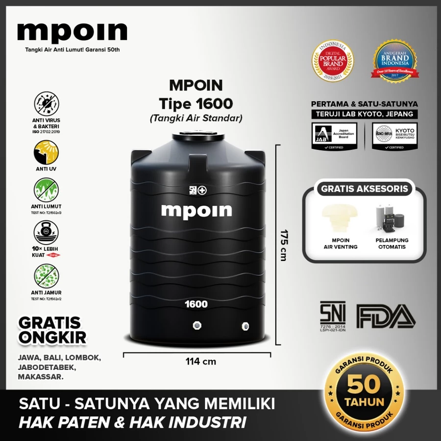 tandon wave mpoin 1600 liter