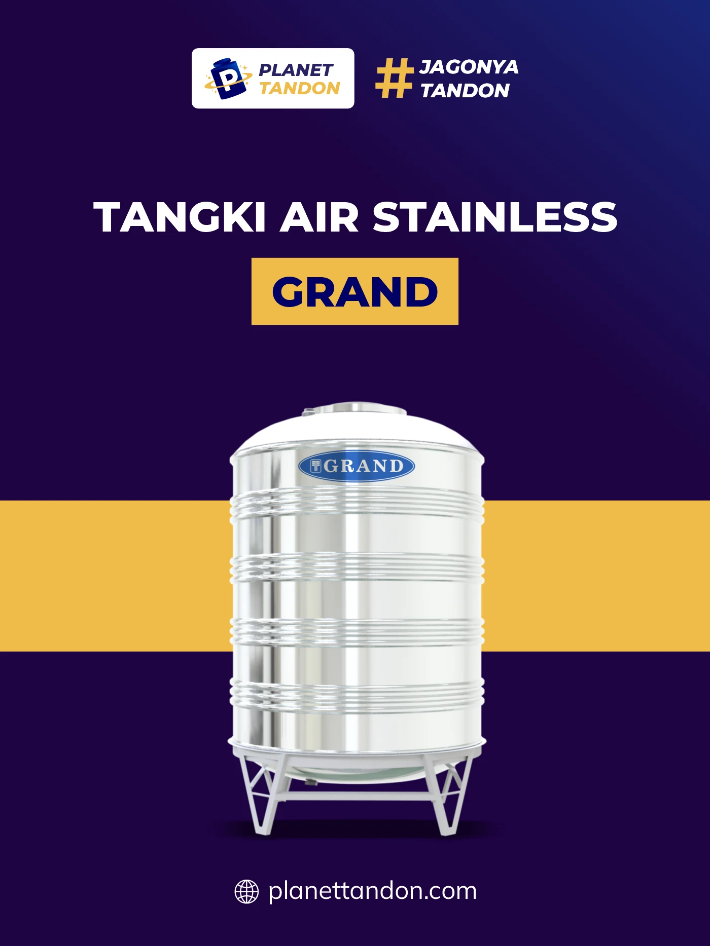 Tandon Air Stainless Vertikal Merk Grand