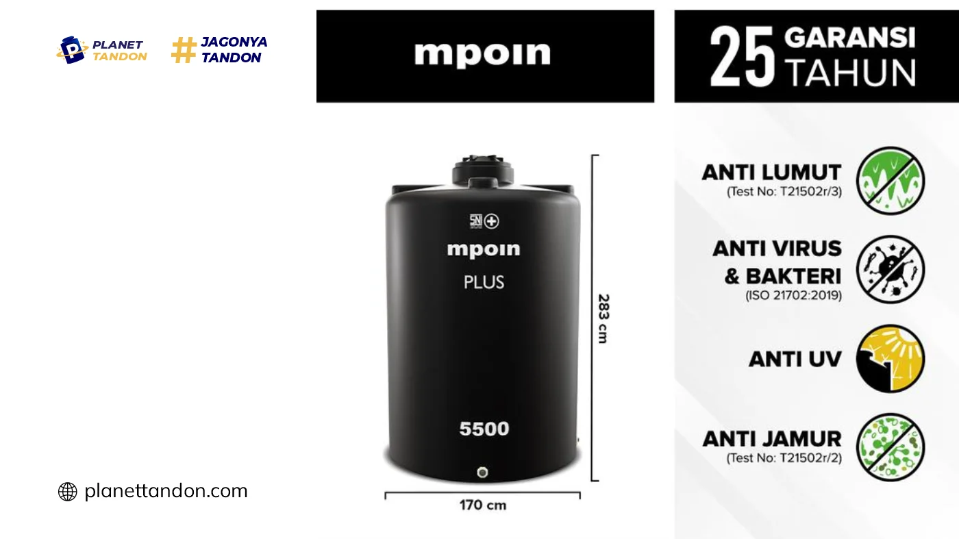Beberapa Spesifikasi Tandon Air Mpoin