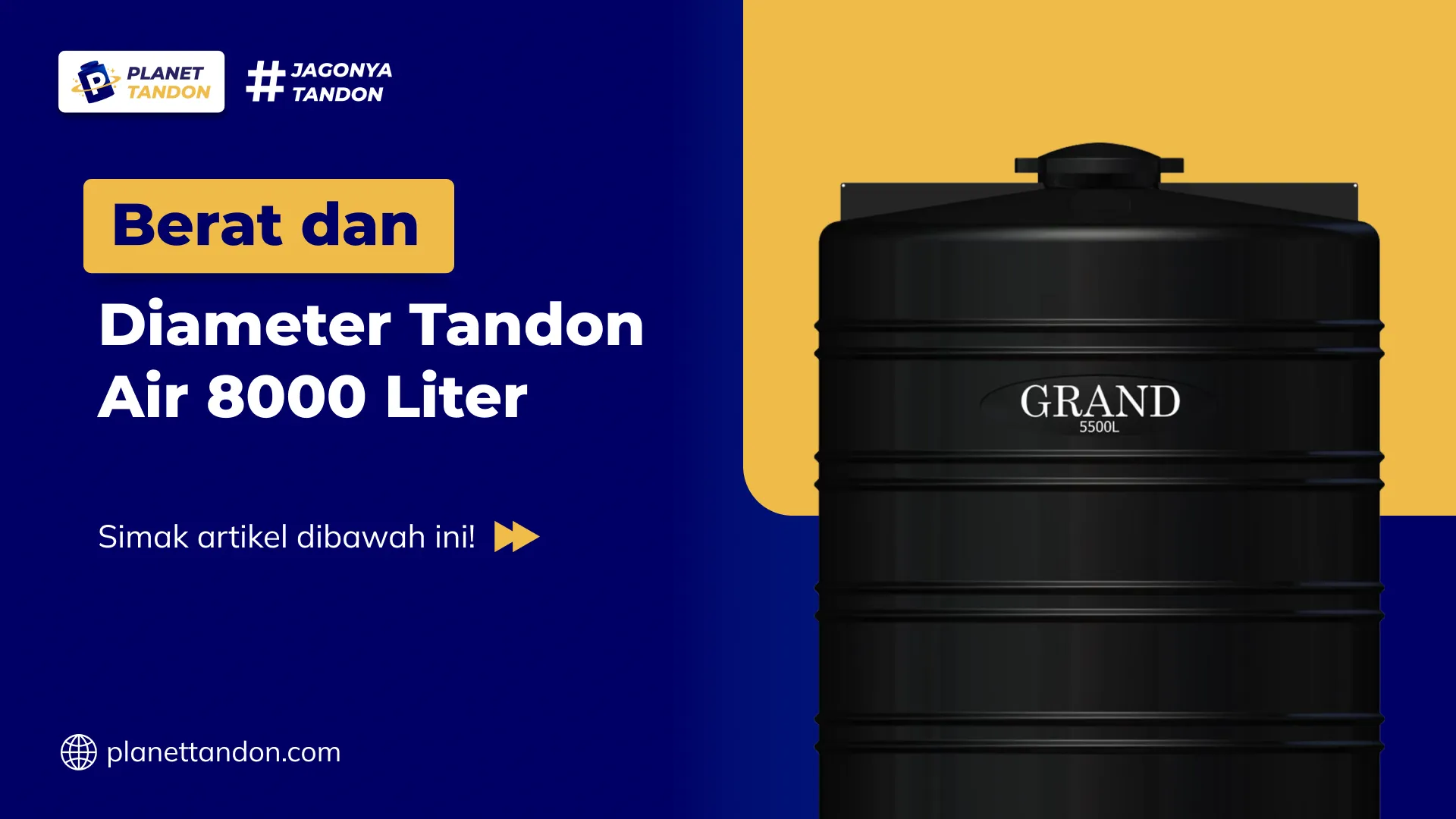 Berat dan Diameter Tandon Air 8000 Liter
