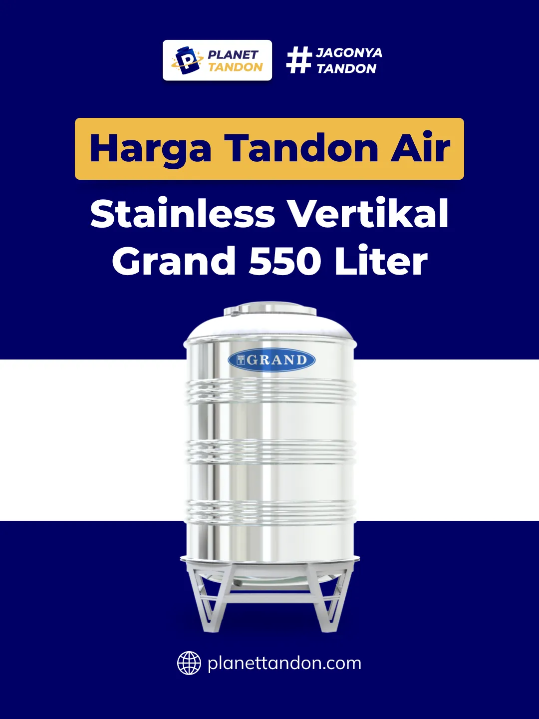 Harga Tandon Air Stainless Vertikal Grand 550 Liter