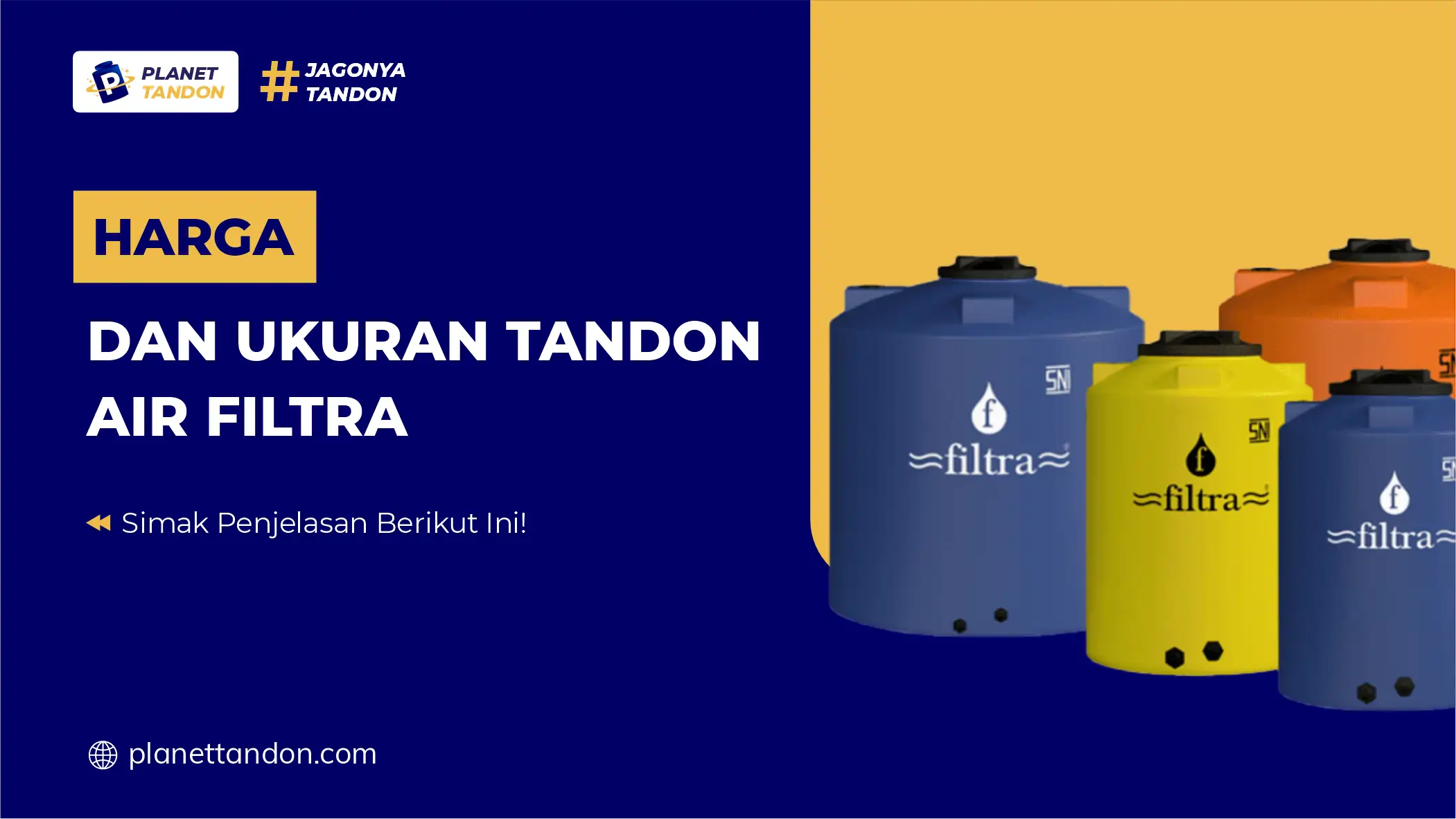 Harga dan Ukuran Tandon Air Filtra
