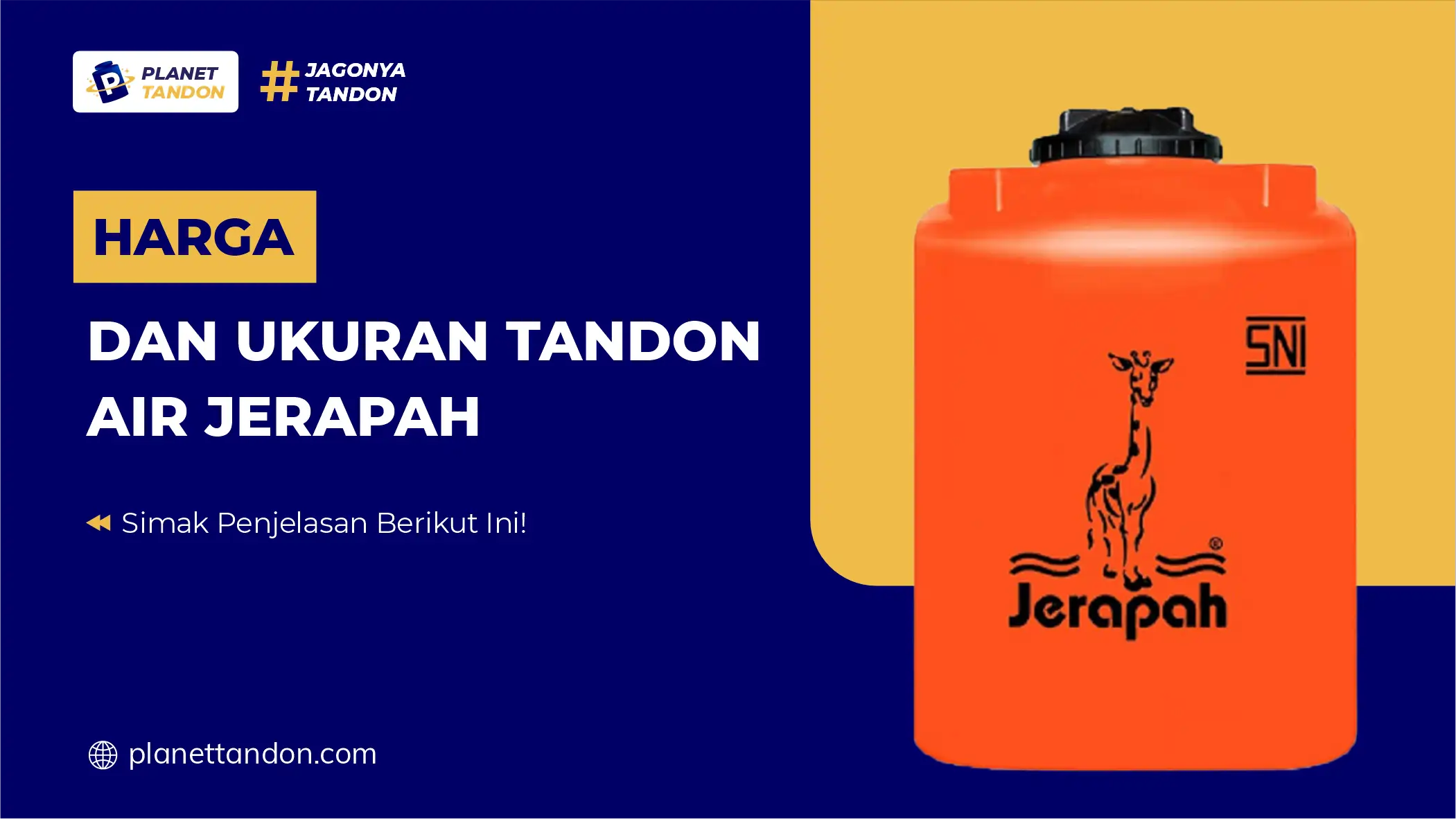 Harga dan Ukuran Tandon Air Jerapah