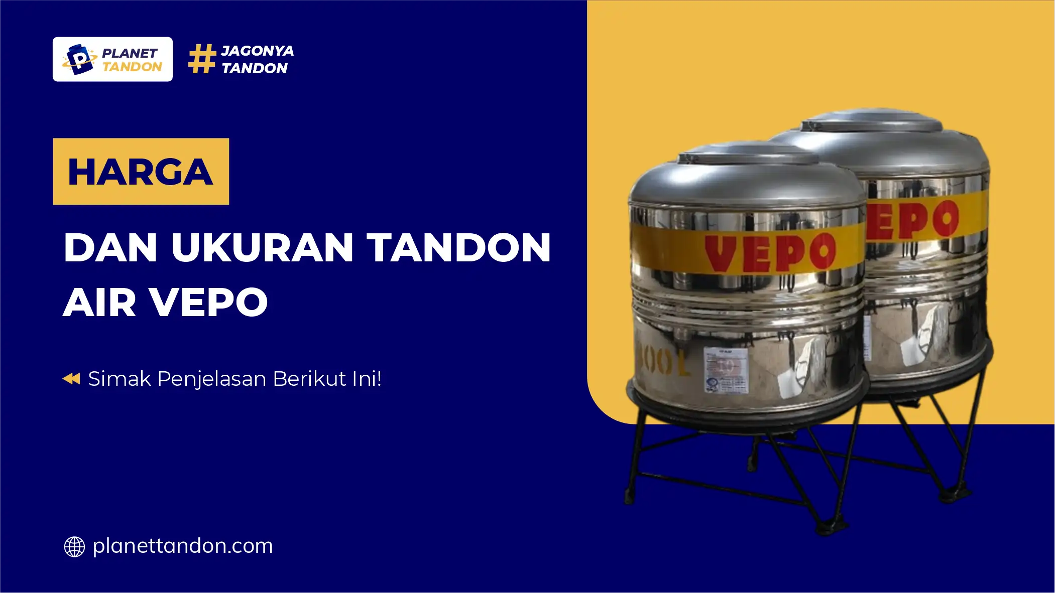 Harga dan Ukuran Tandon Stainless Vepo