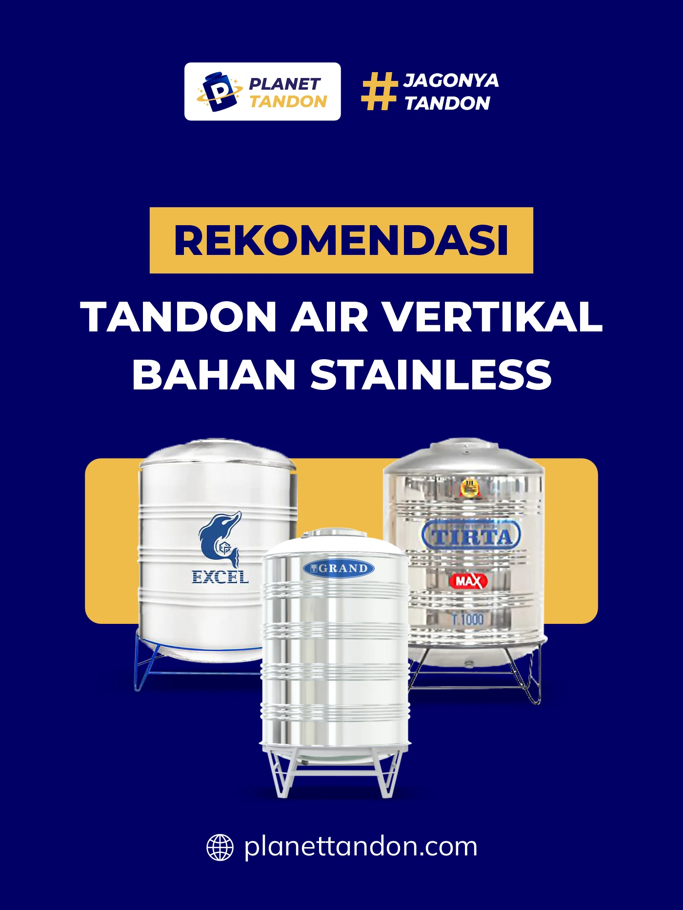 Rekomendasi Tandon Air Vertikal Bahan Stainless