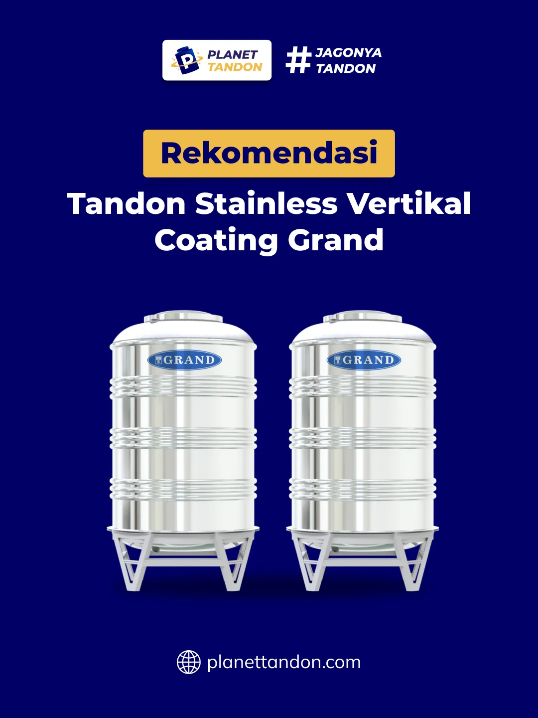 Rekomendasi Tandon Stainless Vertikal Coating Grand