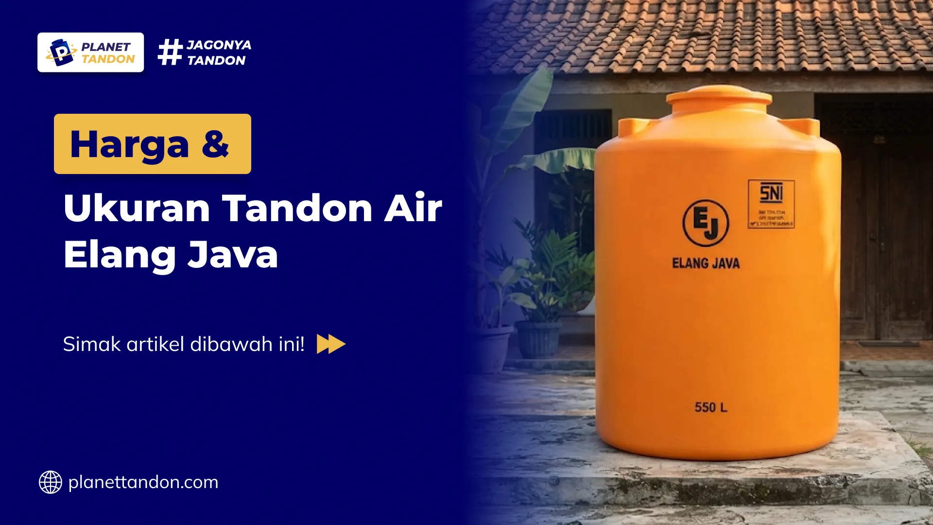 Harga dan Ukuran Tandon Air Elang Java