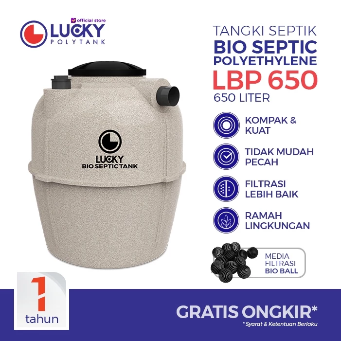 bio septic tank lucky polytank 650 liter