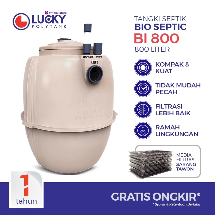 bio septic tank lucky polytank 800 liter