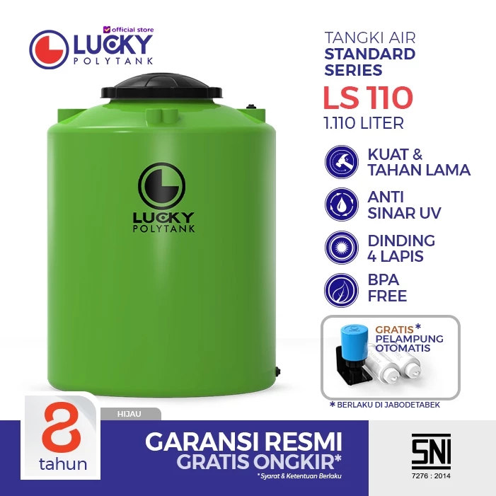 standar lucky polytank 1110 liter