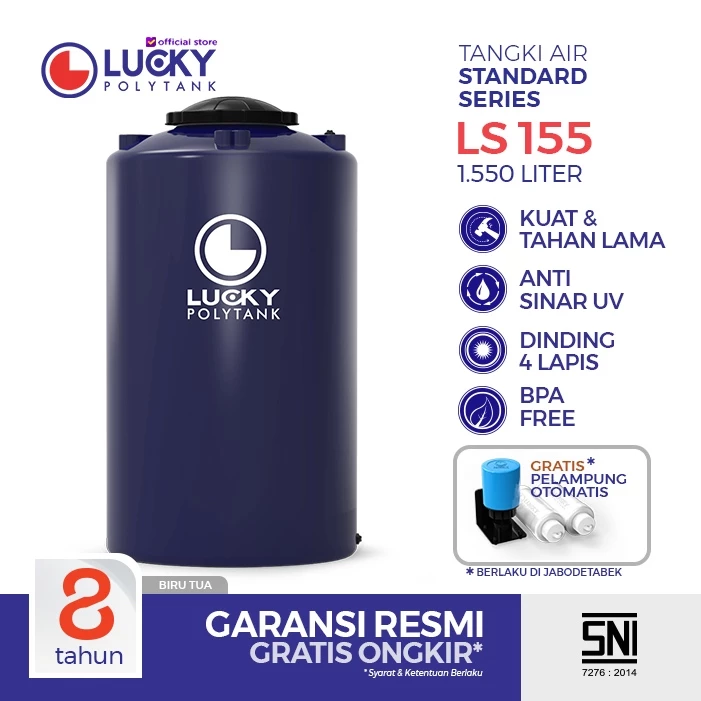 standar lucky polytank 1550 liter