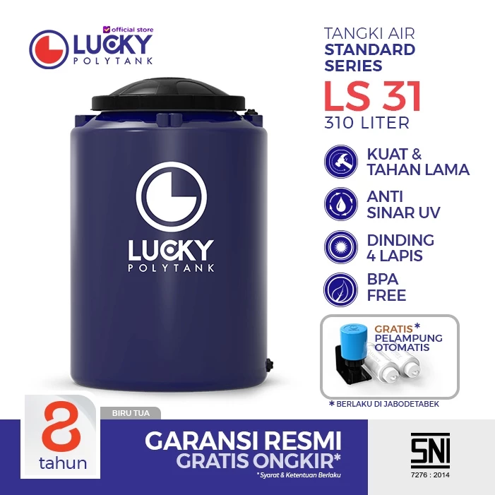 standar lucky polytank 310 liter
