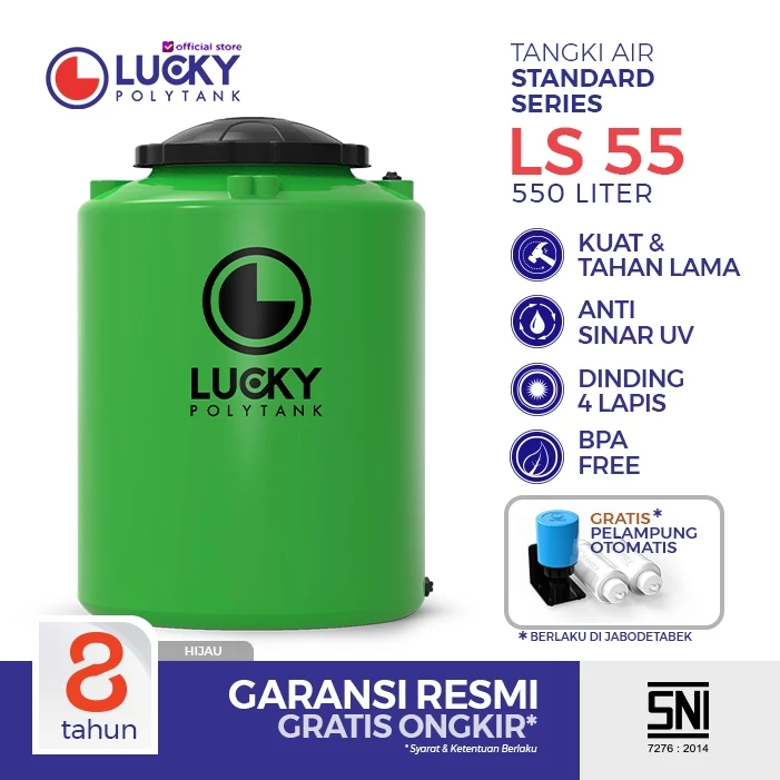 standar lucky polytank 550 liter