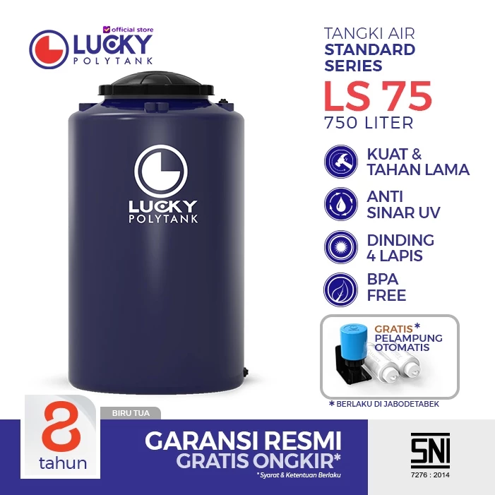 standar lucky polytank 750 liter