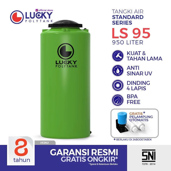 standar lucky polytank 950 liter